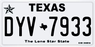 TX license plate DYV7933