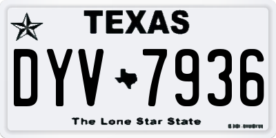 TX license plate DYV7936
