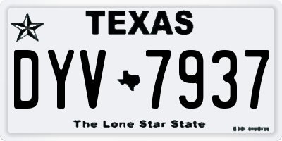 TX license plate DYV7937