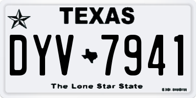 TX license plate DYV7941