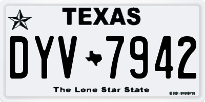 TX license plate DYV7942