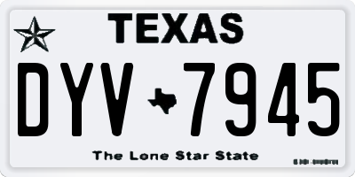 TX license plate DYV7945