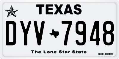 TX license plate DYV7948