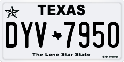 TX license plate DYV7950