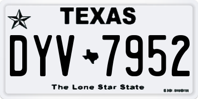 TX license plate DYV7952