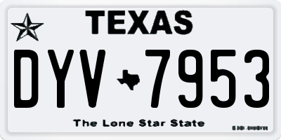 TX license plate DYV7953