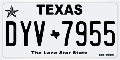 TX license plate DYV7955