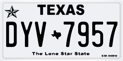 TX license plate DYV7957