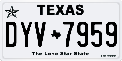 TX license plate DYV7959