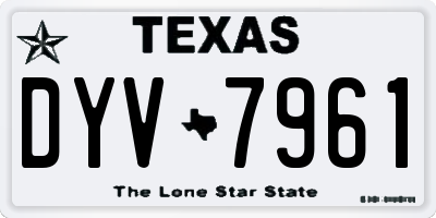 TX license plate DYV7961