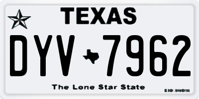 TX license plate DYV7962