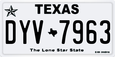 TX license plate DYV7963