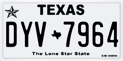 TX license plate DYV7964