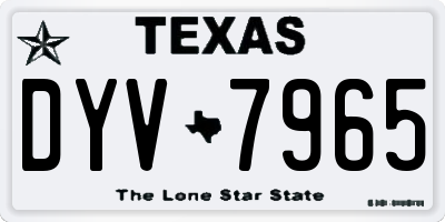 TX license plate DYV7965
