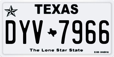 TX license plate DYV7966