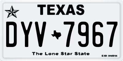 TX license plate DYV7967