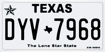 TX license plate DYV7968