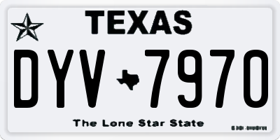 TX license plate DYV7970
