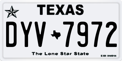 TX license plate DYV7972