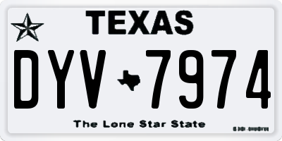 TX license plate DYV7974