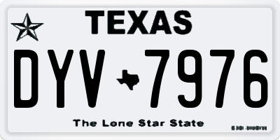 TX license plate DYV7976