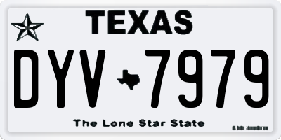 TX license plate DYV7979