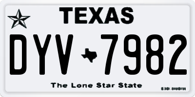 TX license plate DYV7982