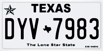 TX license plate DYV7983
