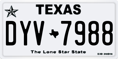 TX license plate DYV7988