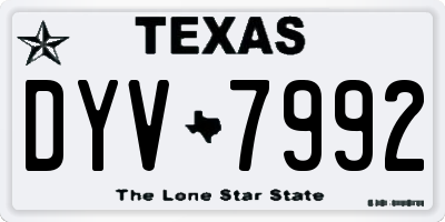 TX license plate DYV7992