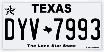 TX license plate DYV7993