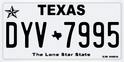 TX license plate DYV7995