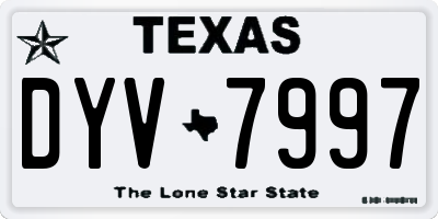 TX license plate DYV7997