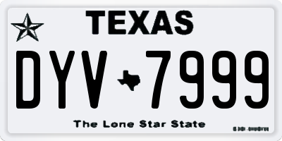 TX license plate DYV7999