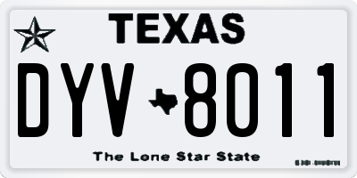 TX license plate DYV8011