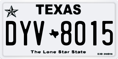 TX license plate DYV8015