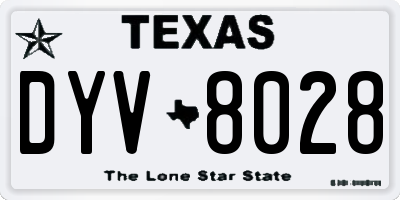 TX license plate DYV8028