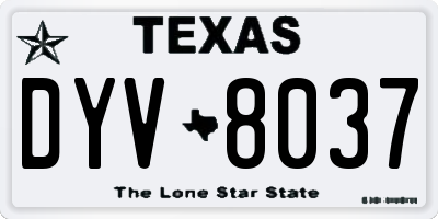 TX license plate DYV8037