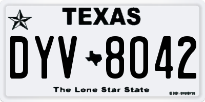 TX license plate DYV8042