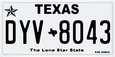 TX license plate DYV8043