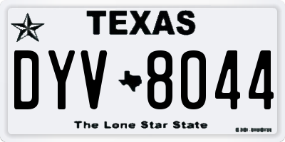 TX license plate DYV8044