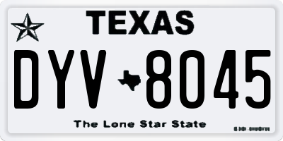 TX license plate DYV8045