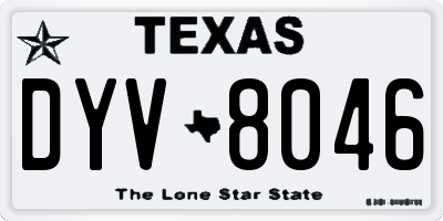 TX license plate DYV8046