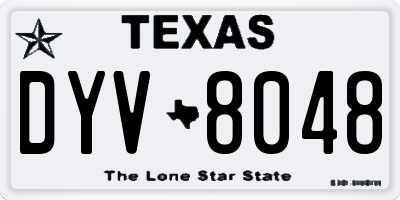 TX license plate DYV8048