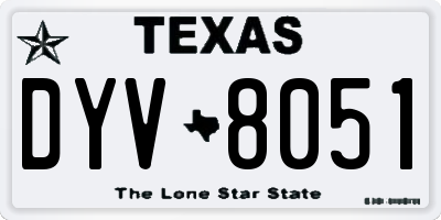 TX license plate DYV8051