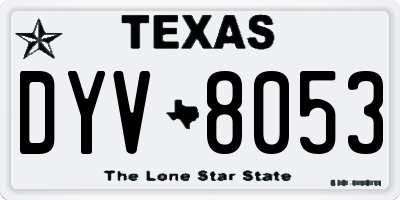 TX license plate DYV8053