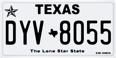 TX license plate DYV8055