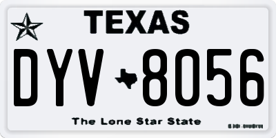 TX license plate DYV8056