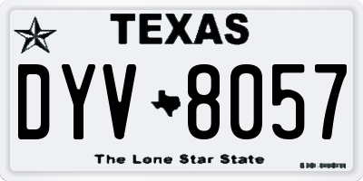 TX license plate DYV8057