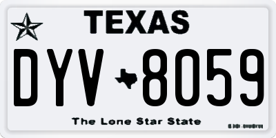 TX license plate DYV8059